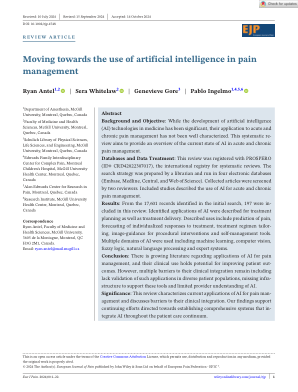 迈向人工智能在疼痛管理中的应用